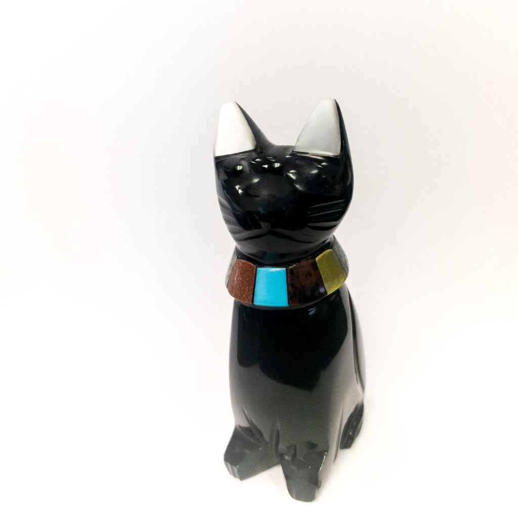 Black Obsidian Cats with Stone Collar